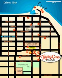 Cairns City Map, Travellers Oasis